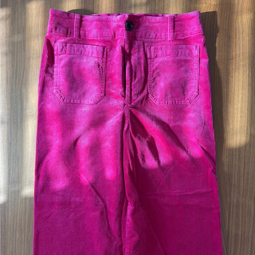 Anthropologie Colette Hot Pink Corduroy Cropped Pants - Size 31